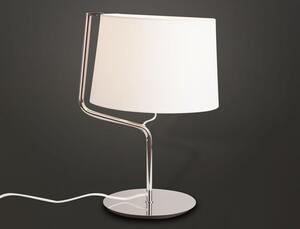 Lampa Stołowa Chicago Chrom + T0030 Biały Abażur Maxlight