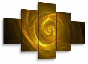 Obraz abstrakcyjnej żółtej spirali (125x70 cm)