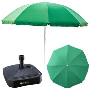Parasol ogrodowy plaowy 240cm duy amany z podstaw stojak kwadrat zestaw