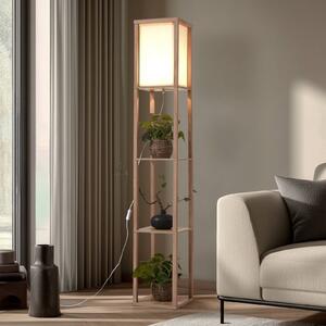 Lampa stojąca Birta Lindby, jasne drewno, salon / jadalnia, drewno, nowoczesny