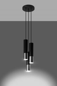 Lampa wisząca LOOPEZ 3P czarny/chrom Sollux Lighting