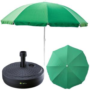 Parasol ogrodowy plaowy 240cm duy amany z podstaw stojak okrgy zestaw