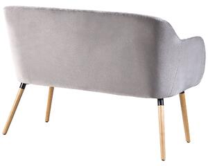 Sofa 2-osobowa welurowa szara metalowa rama drewniane nogi kuchenna ławka Taby Beliani