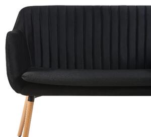 Sofa 2-osobowa welurowa czarna metalowa rama drewniane nogi kuchenna ławka Taby Beliani