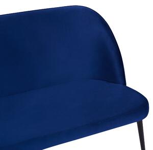 Sofa 2-osobowa welurowa niebieska metalowa rama czarne nogi kuchenna ławka Osby Beliani