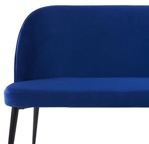 Sofa 2-osobowa welurowa niebieska metalowa rama czarne nogi kuchenna ławka Osby Beliani