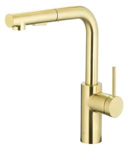 Bateria Kuchenna StojÄ ca KFA Duero Basic z WyciÄ ganÄ i obrotowÄ wylewkÄ ZÅoty szczotkowany PVD 6623-110-39