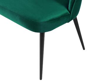 Sofa 2-osobowa welurowa zielona metalowa rama czarne nogi kuchenna ławka Osby Beliani