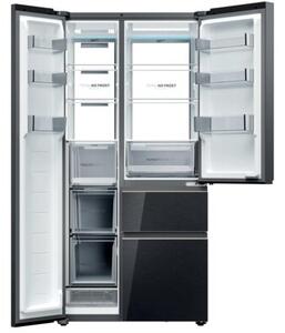 Lodówka SBS+ HAIER HSPR79F19DNGG 190cm Szkło strukturalne Pojemność aż 600l Oświetlenie wnętrza