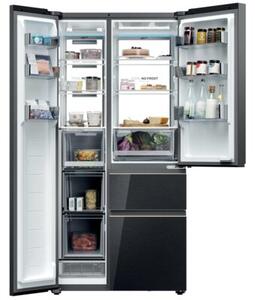 Lodówka SBS+ HAIER HSPR79F19DNGG 190cm Szkło strukturalne Pojemność aż 600l Oświetlenie wnętrza