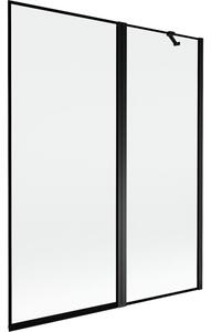 Mexen Mist parawan nawannowy 2-skrzydłowy prawy 140 x 150 cm, czarna ramka, czarny - 8A9-140-011-70-70-P