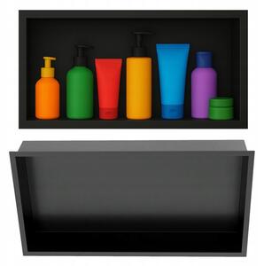 Półka łazienkowa wnękowa Estiva FALEZA Black 60x30x10 cm czarna 1 szt