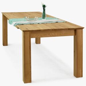 Rozkładany stół drewniany 160 x 90 cm, + 70 cm