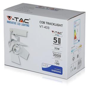 Oprawa 33W LED V-TAC Track Light SAMSUNG CHIP CRI90+ Biała VT-433 3000K 2640lm 5 Lat Gwarancji