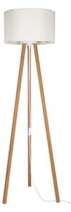 Lampa stojąca podłogowa skandynawska drewniany trójnóg kremowy abażur 136 cm 1xE27 20W PIKO Zuma Line