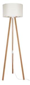 Lampa stojąca podłogowa skandynawska drewniany trójnóg kremowy abażur 136 cm 1xE27 20W PIKO Zuma Line