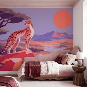 Fototapeta Gepard stojący na skale, Fototapety z zwierzętami, Popularne Fototapety, t01040v1 - Tapeko.pl