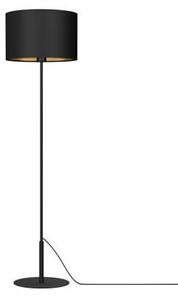 Lampa stojąca podłogowa czarna z abażurem ze złotym wnętrzem 1xE27 15W Arden Luminex