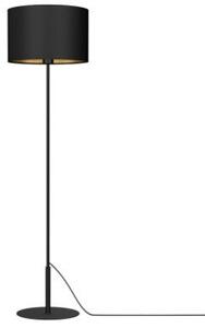 Lampa stojąca podłogowa czarna z abażurem ze złotym wnętrzem 1xE27 15W Arden Luminex