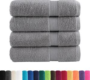 Ręczniki premium, SOLUND, 4 szt., szare, 100x150 cm, 600 g/m²