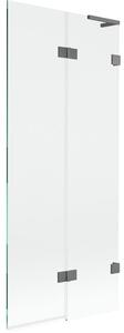 Mexen Lunar L parawan nawannowy 2-skrzydłowy prawy 80 x 150 cm, transparent, gun metal - 897L-080-100-95-00-P