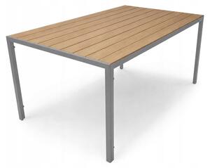 Nowoczesny stół ogrodowy taras polywood allen-st 150x90 j.szary/naturalny