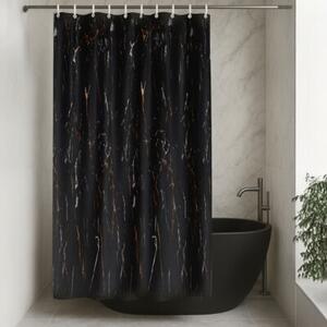 Zasłona prysznicowa Estiva tekstylna 180x200 wzór black stone 1 szt