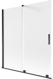 Mexen Velar parawan nawannowy 2-skrzydłowy rozsuwany 150 x 150 cm, szron, czarny - 896-150-000-31-70