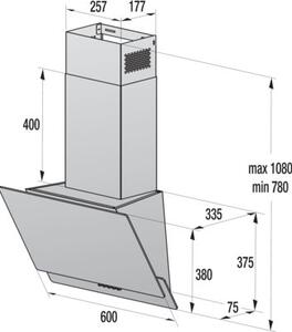 Okap GORENJE WHI629EB Czarny 429m3/h 61dB klasa B