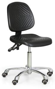Krzesło robocze PUR. bez podłokietników, aluminiowy krzyż, stały kontakt