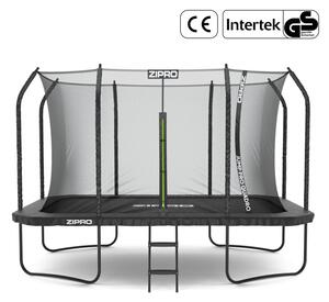Trampolina dla Dzieci Ogrodowa Prostokątna z Siatką Wewnętrzną z drabinką Jump Pro Quadro 12FT 366cm