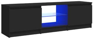 Szafka pod TV z oświetleniem LED, czarna, 120 x 30 x 35,5 cm