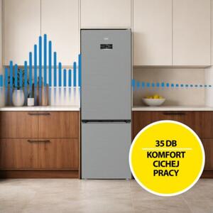 Lodówka BEKO B5RCNA416HXBW SpacePro 415L HarvestFresh AI CoolAdapt NoFrost - AeroFlow HomeWhiz 203.5cm Inox