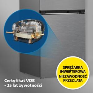 Lodówka BEKO B5RCNA416HXBW SpacePro 415L HarvestFresh AI CoolAdapt NoFrost - AeroFlow HomeWhiz 203.5cm Inox