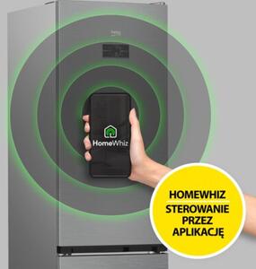 Lodówka BEKO B5RCNA416HXBW SpacePro 415L HarvestFresh AI CoolAdapt NoFrost - AeroFlow HomeWhiz 203.5cm Inox
