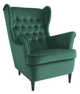 Fotel uszak HARRY VELVET zielony