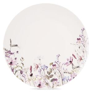 Talerz deserowy porcelanowy biały kwiaty LOUKA 20,5 cm