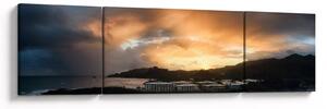 Obraz - plaża z pochmurnym niebem (170x50 cm)