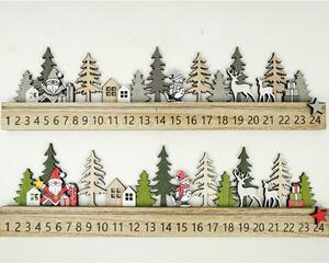 GREAT CHRISTMAS Drewniany kalendarz bożonarodzeniowy - różne kolory