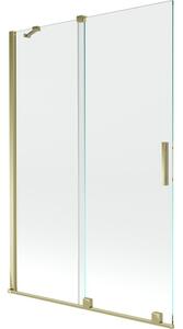 Mexen Velar parawan nawannowy 2-skrzydłowy rozsuwany 120 x 150 cm, transparent, złoty - 896-120-000-01-50