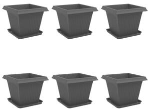 Doniczki 6 pcs Czarny 38 x 38 x 30 cm Z tworzywa sztucznego