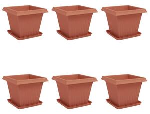 Doniczki 6 pcs Czerwony ceglasty 38 x 38 x 30 cm