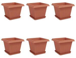 Doniczki 6 pcs Czerwony ceglasty 33 x 33 x 26 cm