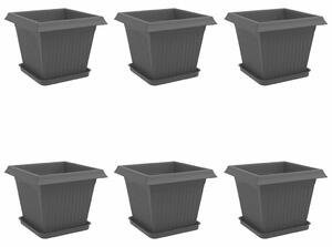 Doniczki 6 pcs Czarny 33 x 33 x 26 cm Z tworzywa sztucznego