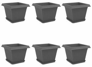 Doniczki 6 pcs Czarny 28,5 x 28,5 x 22 cm Z tworzywa sztucznego