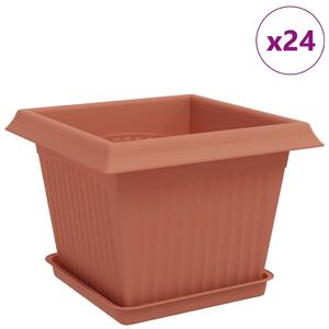 Doniczki 24 pcs Czerwony ceglasty 23 x 23 x 17,5 cm