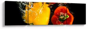 Obraz - papryki w wodzie (170x50 cm)