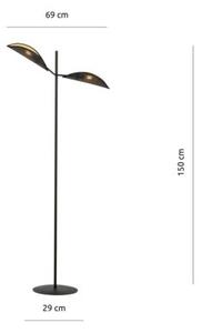 Lampa stojąca podłogowa Emibig 2xE14 40W VENE LP2 BLACK/GOLD 1158/LP2