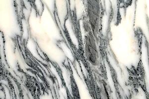 Stół Tulip Ellipse Marble Arabescato - Biały - Blat Owalny Marmurowy, Metal