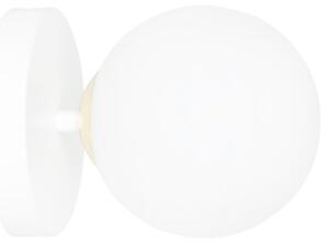 Floki K1 White-Gold 1023/K1 Kinkiet Ścienny Biały Złoty Okrągły Duży Klosz